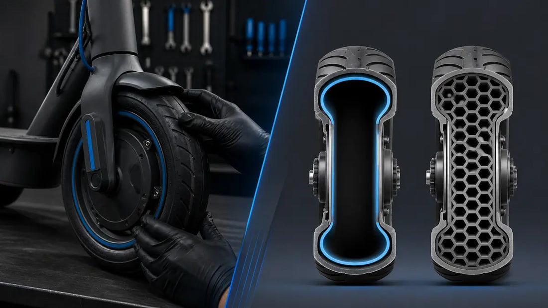 Comparaison d’un pneu tubeless et d’un pneu plein pour Ninebot Max G30