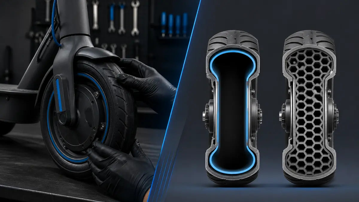 Comparaison d’un pneu tubeless et d’un pneu plein pour Ninebot Max G30