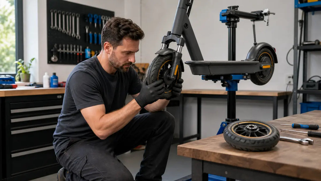 Contrôle de la roue avant d’une trottinette Ninebot Max G30