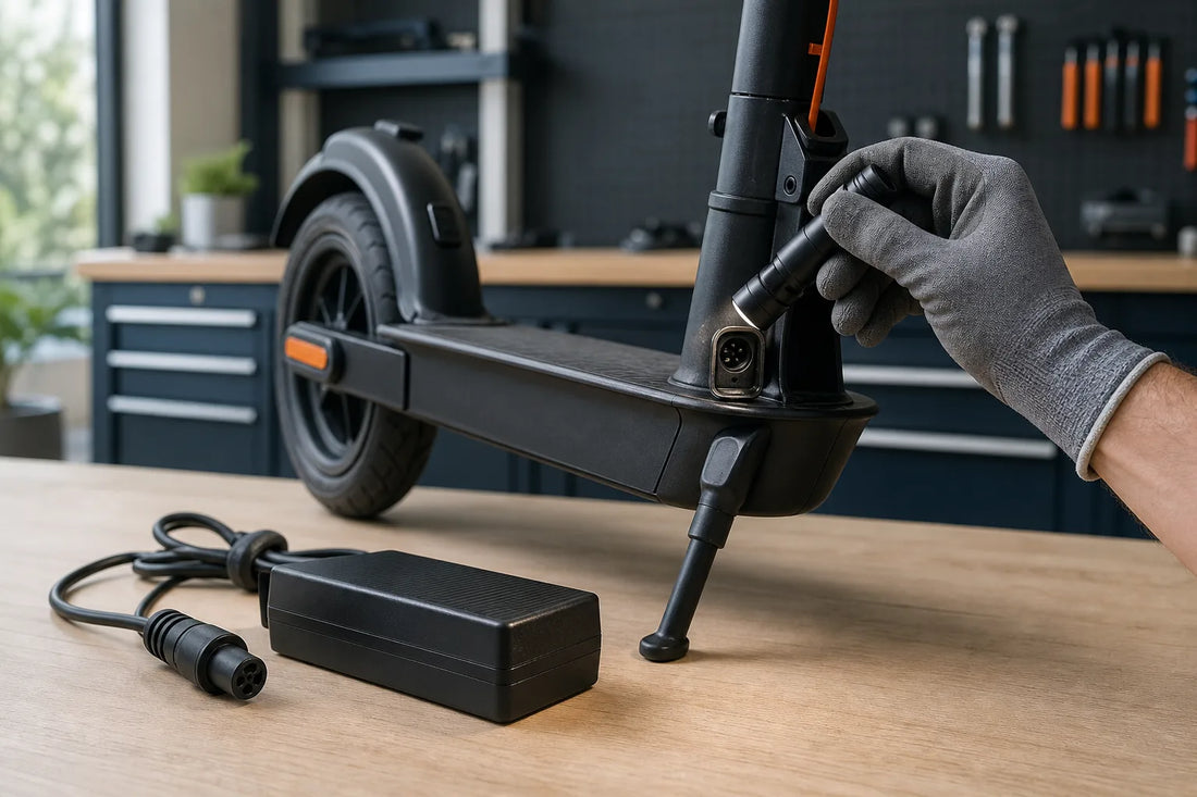 Contrôle extérieur d'un chargeur et du port de charge d'une trottinette électrique