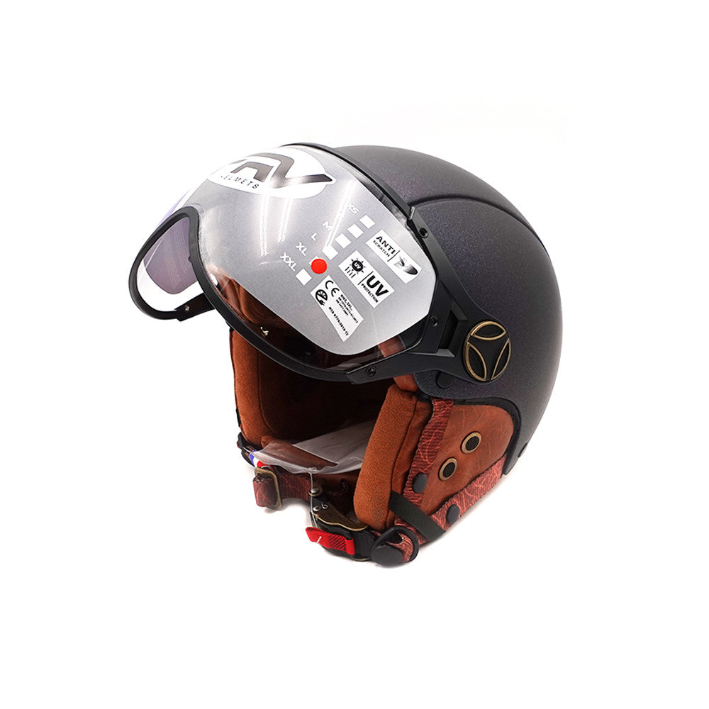 Casque JET  vert mat caméléon (taille XS à XXL) (XXL)