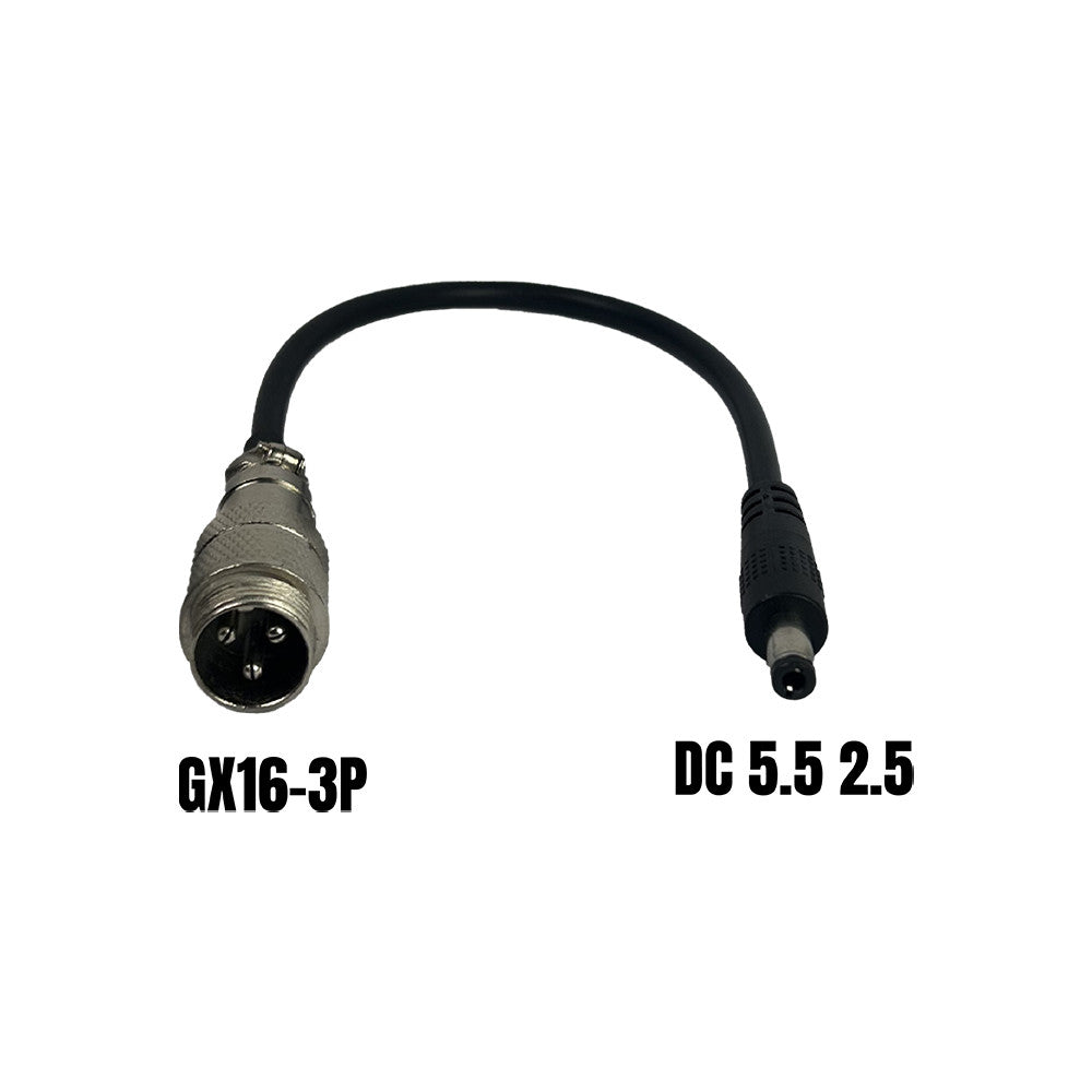 Adaptateur GX16-3P male vers DC 5.5 2,5mm femelle